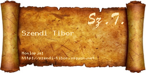 Szendi Tibor névjegykártya