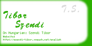 tibor szendi business card